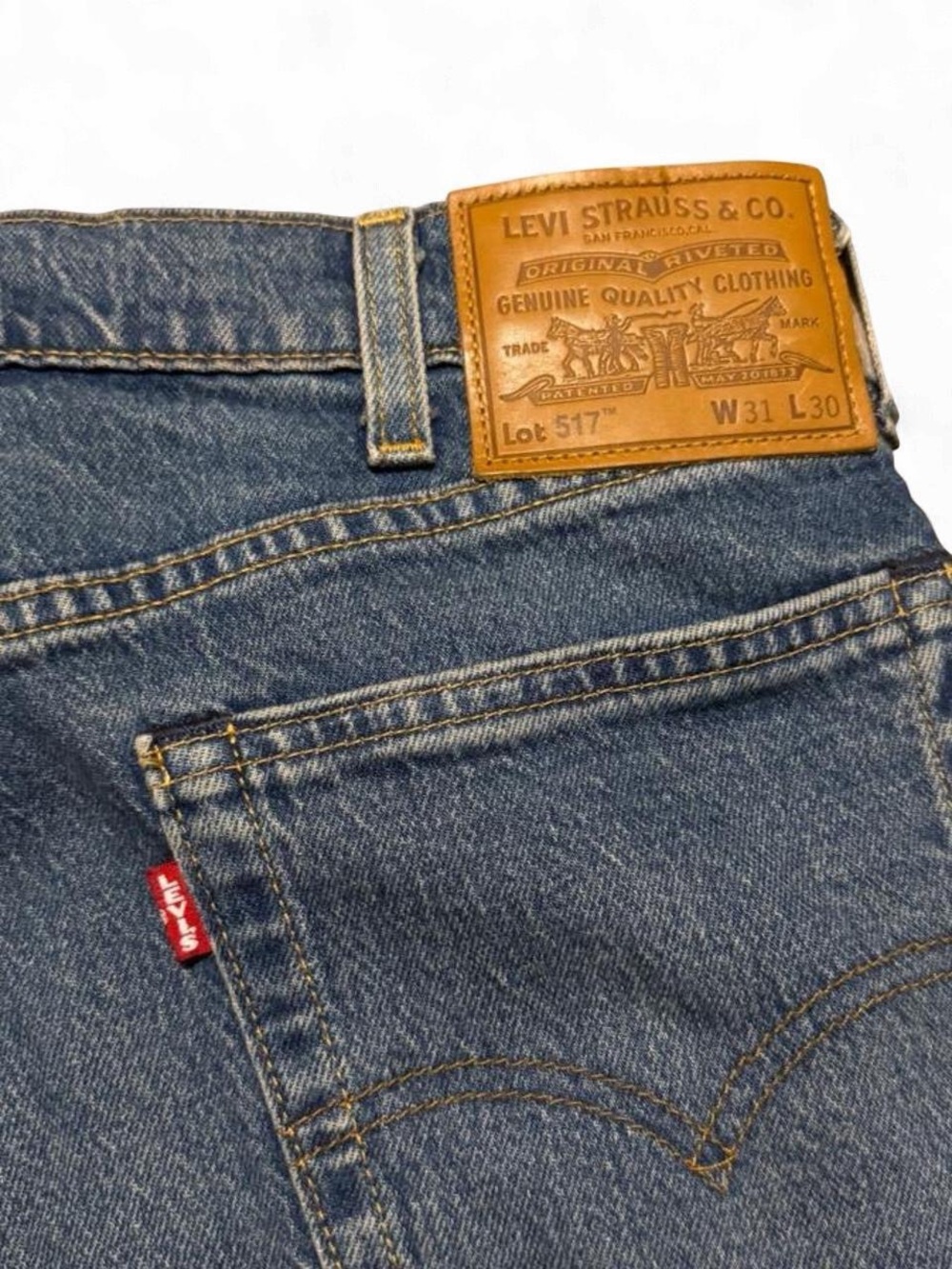 Levis 517 Jeans Mens 31x30 Blue Bootcut Premium Cowboy Big E Cotton Workwear